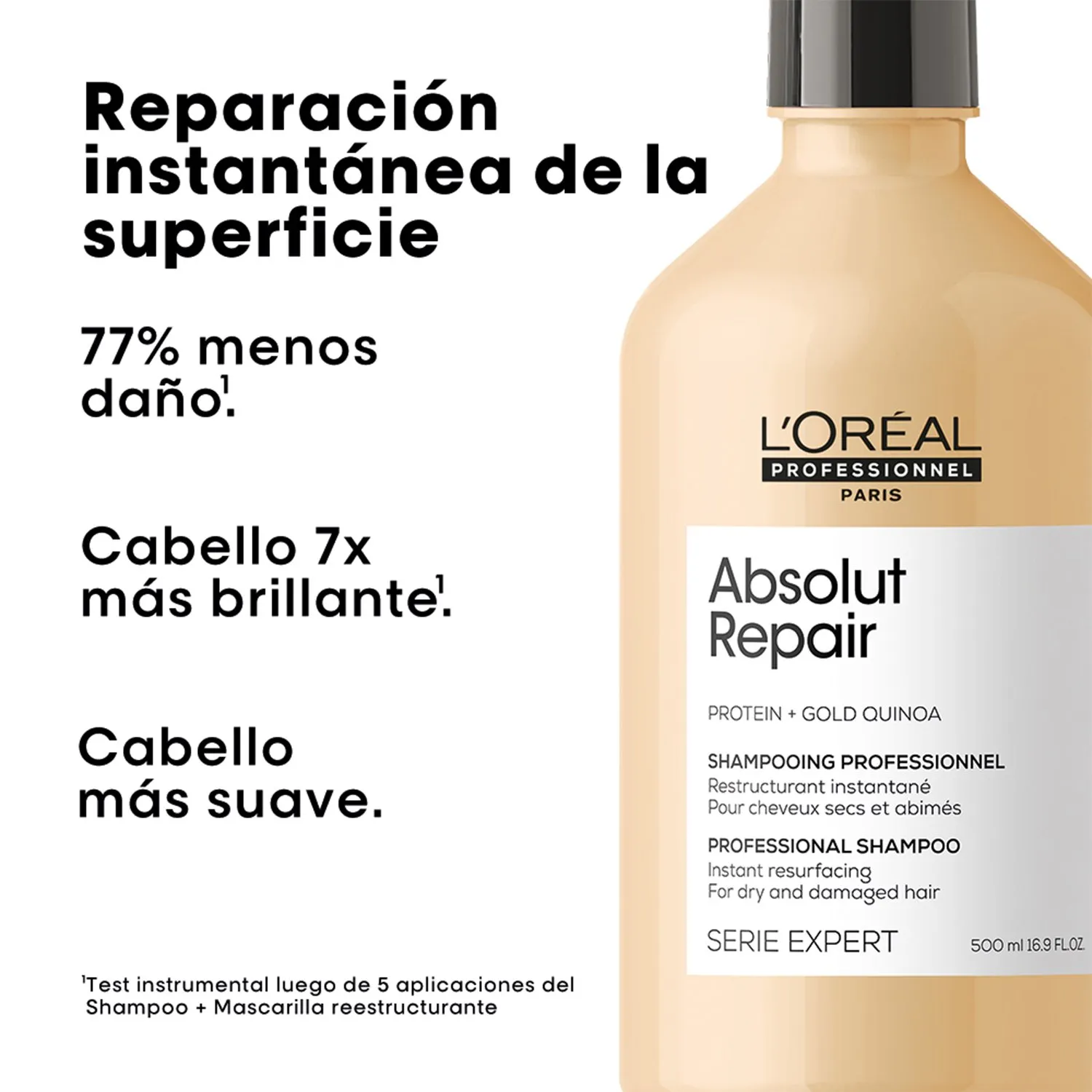 Shampoo LOréal Professionnel Absolut Repair reparación cabello dañado 500ml - Image 2